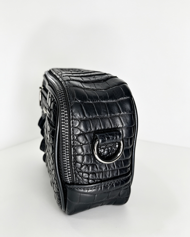 Crossbody en piel de cocodrilo colombiano