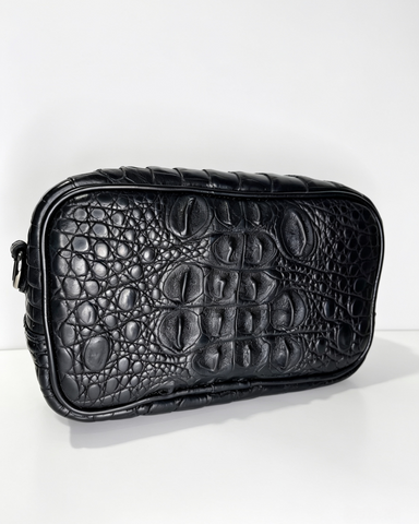 Crossbody en piel de cocodrilo colombiano