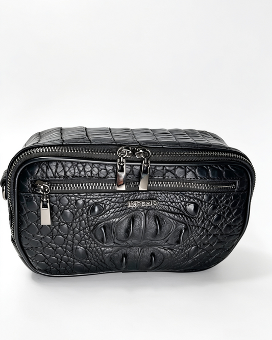 Crossbody en piel de cocodrilo colombiano