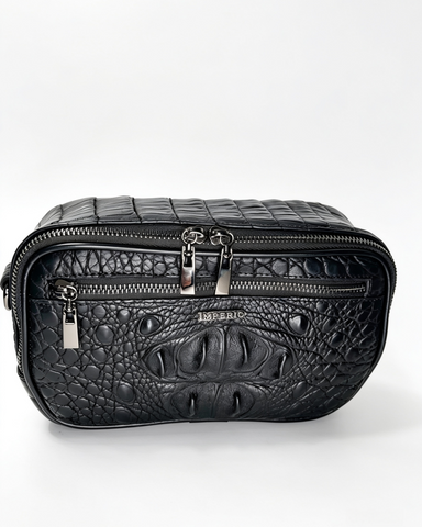 Crossbody en piel de cocodrilo colombiano