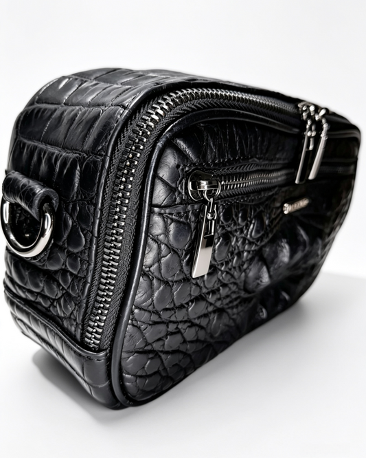 Crossbody en piel de cocodrilo colombiano