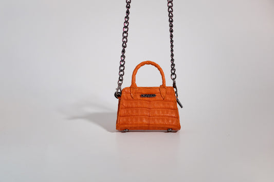 Bolsa Mini Naranja Cocodrilo