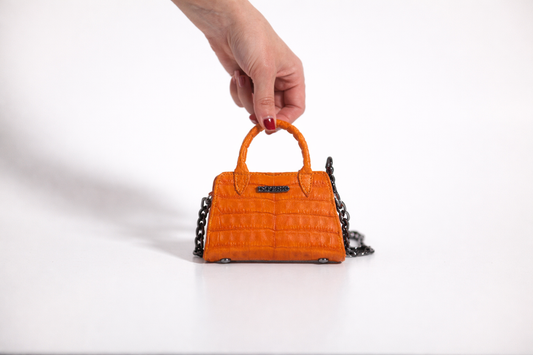 Bolsa Mini Naranja Cocodrilo