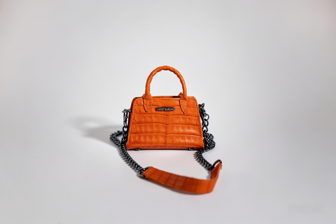 Bolsa Mini Naranja Cocodrilo