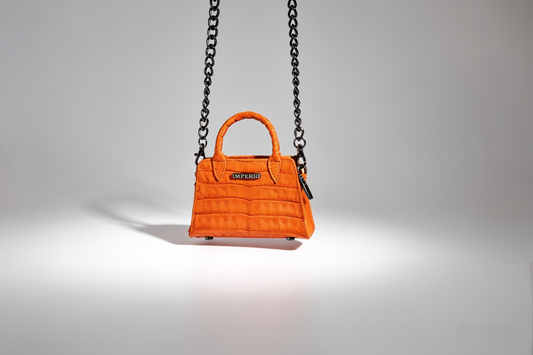 Bolsa Mini Naranja Cocodrilo
